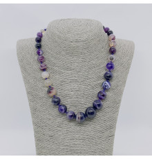 Бусы агат тонированный фиолетовый шар 8,10,12,14,16,18мм