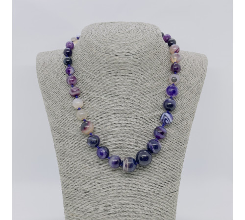 Бусы агат тонированный фиолетовый шар 8,10,12,14,16,18мм