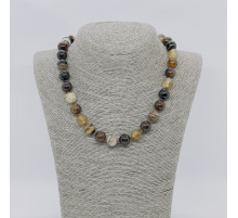 Бусы агат шоколадный шар 12мм