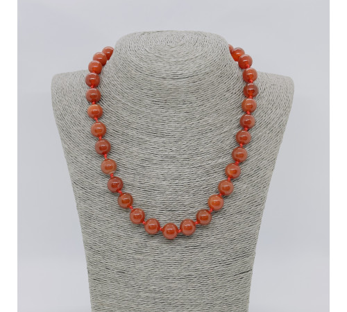 Бусы сердолик рыжий шар 12мм