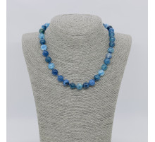 Бусы агат тонированный голубой шар 10мм