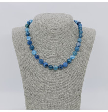 Бусы агат тонированный голубой шар 10мм