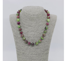 Бусы кварц зелено-розовый шар 12мм