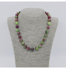 Бусы кварц зелено-розовый шар 12мм