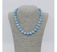 Бусы кварц голубой шар 12мм