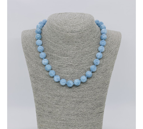 Бусы кварц голубой шар 12мм