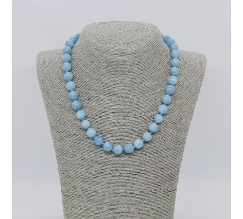 Бусы кварц голубой шар 10мм