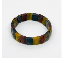 Браслет бычий, тигровый, соколиный глаз прямоугольник грань 11*15мм