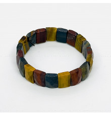 Браслет бычий, тигровый, соколиный глаз прямоугольник грань 11*15мм