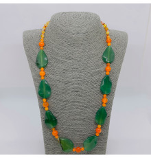 Бусы агат тонированный лист 20*35, шар: 10,6,4мм