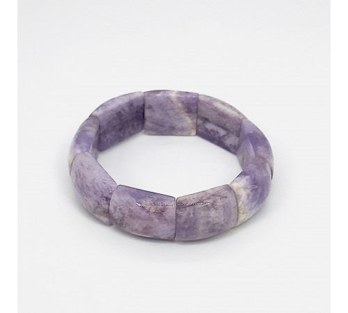 Браслет аметист лавандовый закругленый прямоугольник 18*25мм