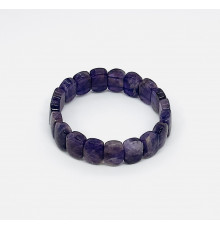 Браслет аметист фиолетовый закругленный прямоугольник 10*14мм