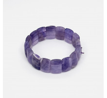 Браслет аметист фиолетовый закругленный прямоугольник 12*18мм