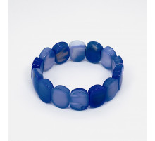 Браслет агат тонированный синий 15*20мм