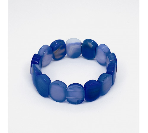 Браслет агат тонированный синий 15*20мм