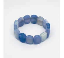 Браслет агат тонированный голубой 15*20мм