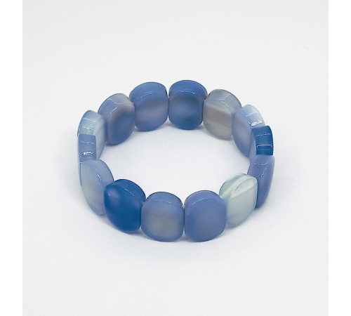 Браслет агат тонированный голубой 15*20мм