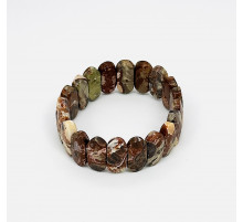 Браслет яшма пейзажная овал грань 10*20мм