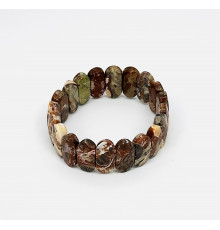 Браслет яшма пейзажная овал грань 10*20мм