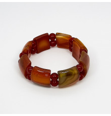 Браслет сердолик закругленный квадрат грань 17*20мм