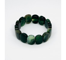 Браслет агат тонированный темно зеленый 15*20мм