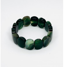 Браслет агат тонированный темно зеленый 15*20мм