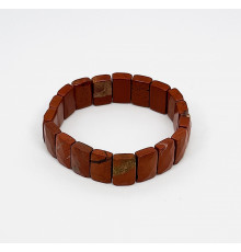 Браслет яшма красная прямоугольник грань 10*17мм