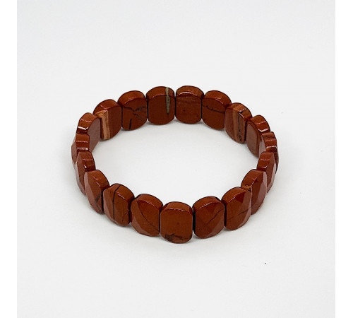 Браслет яшма красная овал грань 11*15мм