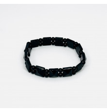 Браслет агат черный квадрат грань 10*10мм