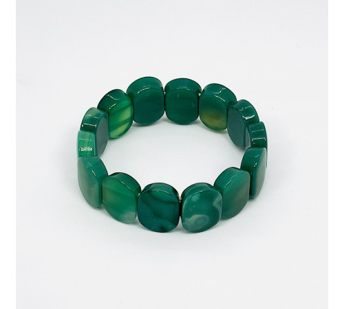 Браслет агат тонированный зеленый 15*20мм