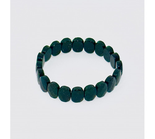 Браслет авантюрин зеленый синтетический овал грань 10*14мм