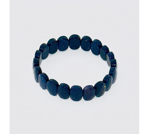 Браслет авантюрин синий синтетический овал грань 10*14мм