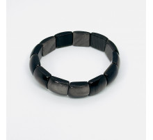 Браслет обсидиан золотистый прямоугольник 14*18мм