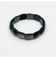 Браслет обсидиан золотистый прямоугольник 14*18мм