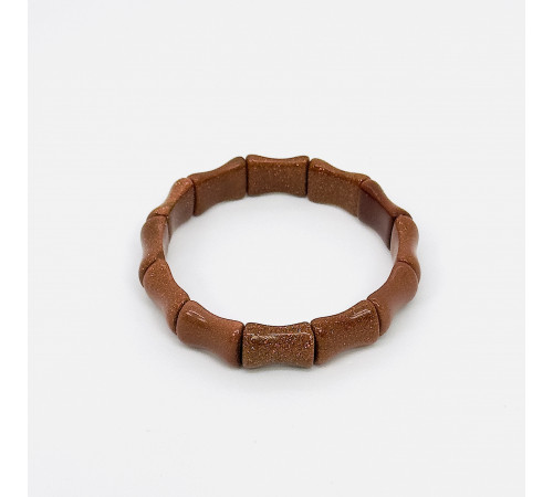 Браслет авантюрин коричневый синтетический косточка 10*16м