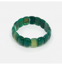 Браслет агат тонированный зеленый банан грань 12*20мм