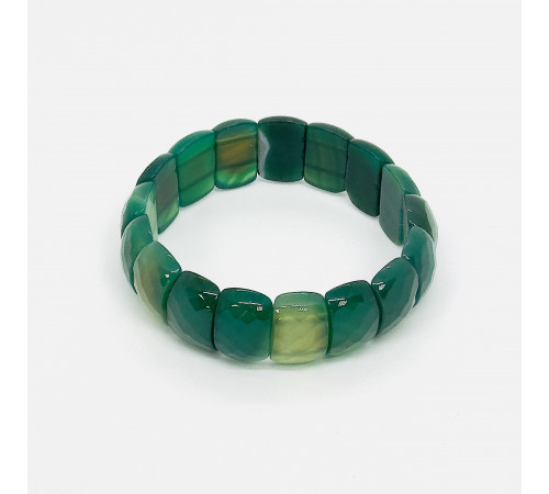 Браслет агат тонированный зеленый банан грань 12*20мм