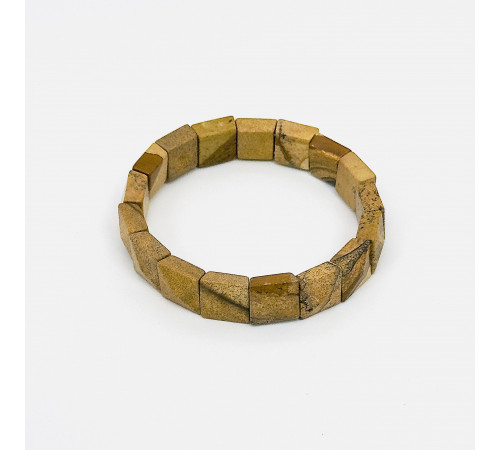 Браслет яшма песочная квадрат грань 12*12мм