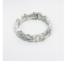 Браслет агат кахолонг белый прямоугольник грань 11*15мм