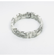 Браслет агат кахолонг белый прямоугольник грань 11*15мм