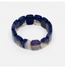 Браслет агат тонированный фиолетовый закругленный прямоугольник 15*20мм