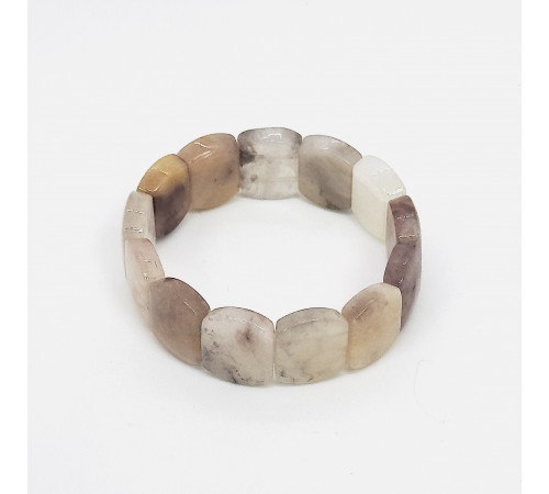 Браслет кварц клубничный закругленный прямоугольник 16*21мм