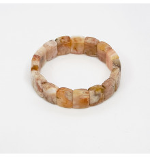 Браслет агат сакура закругленный прямоугольник 12*16мм