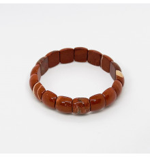 Браслет яшма красная полусфера 13*15мм