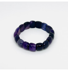 Браслет агат тонированный фиолетовый полусфера 12*15мм