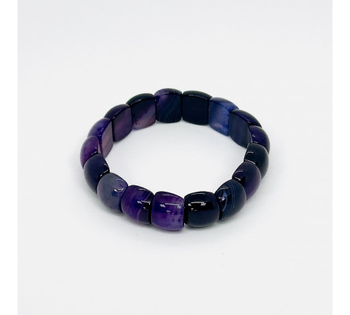 Браслет агат тонированный фиолетовый полусфера 12*15мм