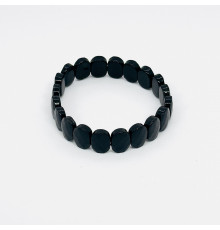 Браслет агат черный овал грань 10*14мм