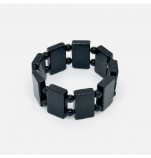Браслет агат черный прямоугольник 15*25мм