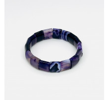 Браслет агат тонированный фиолетовый закругленный квадрат 13*15мм