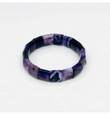 Браслет агат тонированный фиолетовый закругленный квадрат 13*15мм